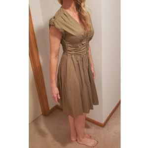 H&M Olive Green Zip Front Dress Sz Small